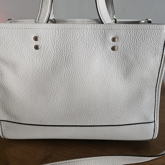 COACH Dempsey Patch Leather Carryall Bag with Strap White - Picture 3 of 8